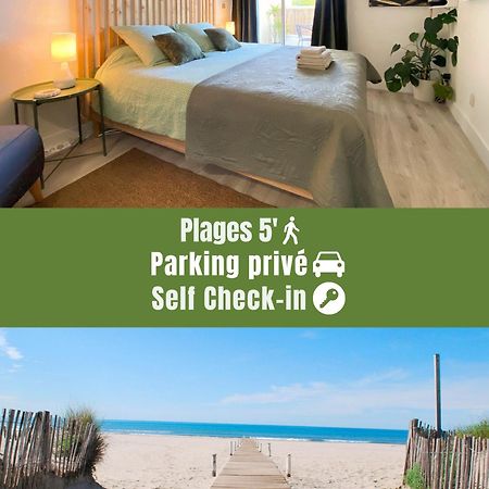 NEW - Studio cosy - Plages à 5min - Parking privé - WIFI - Commerces au pied du bâtiment La Grande-Motte Exterior foto